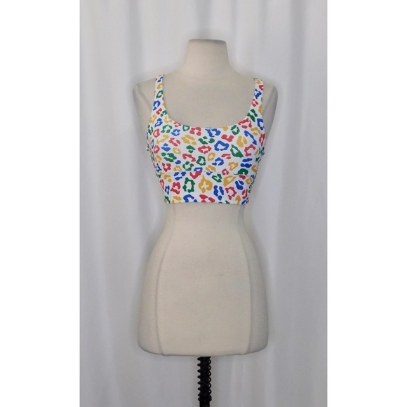 BEACH RIOT Sport Leah Top Primary Color Leopard Print Tank Animal Print Small - Picture 3 of 16